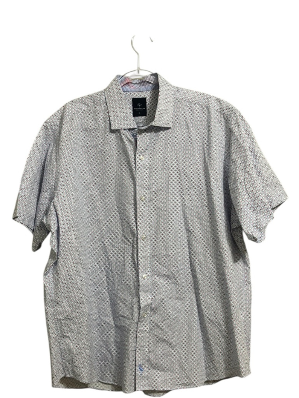 TAILORBYRD SZ XL MOTIF PRINT SHORT SLEEVE BUTTON DOWN